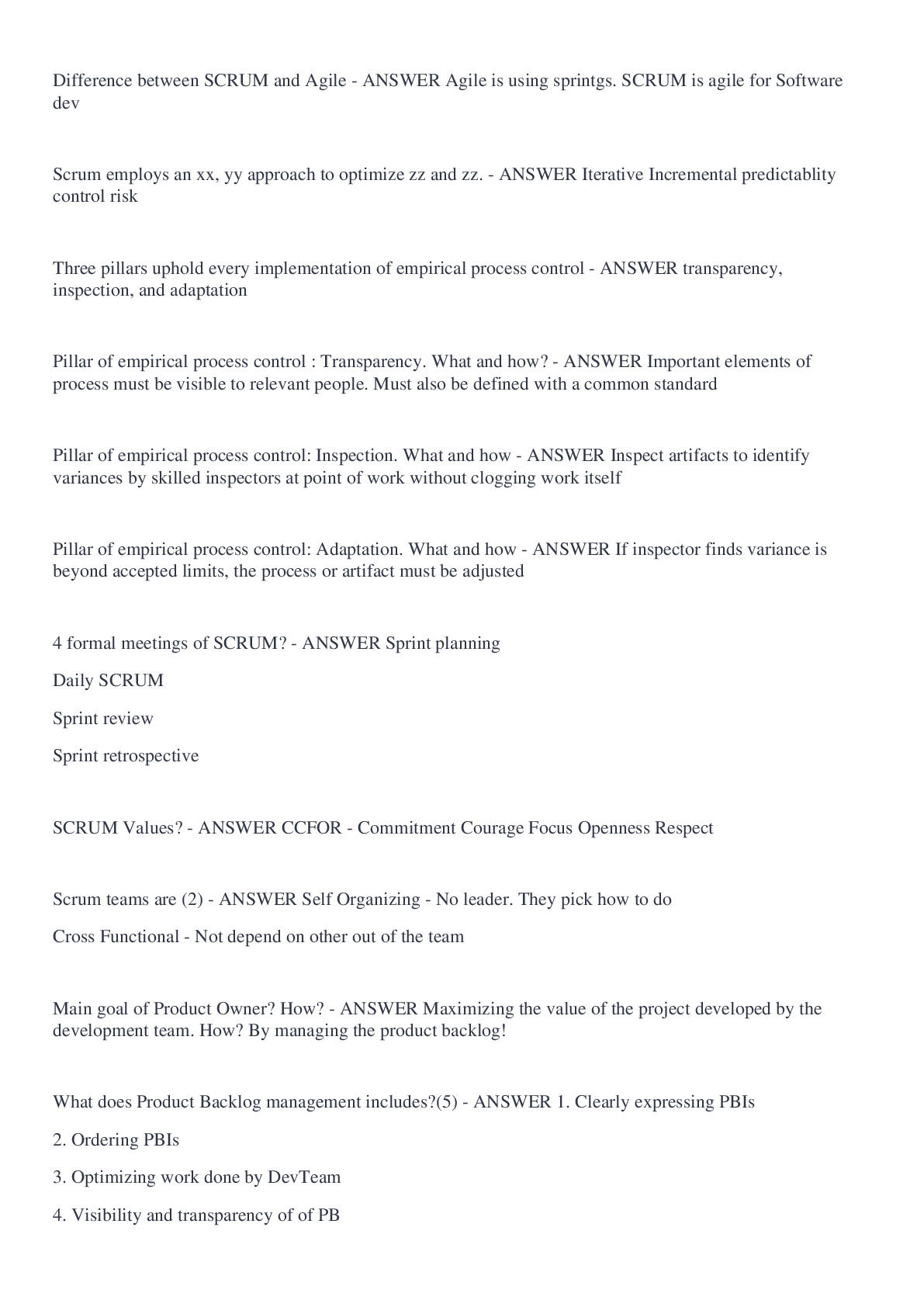 Preview image of CSM - Certified Scrum Master (2022) document